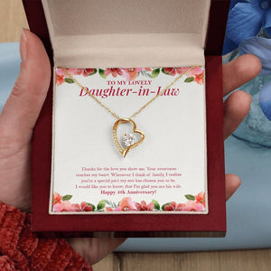 "My Son Has Chosen" Lovely Daughter In Law 7th Wedding Anniversary Necklace Gift From Mother-In-Law Father-In-Law Forever Love Pendant Jewelry Box