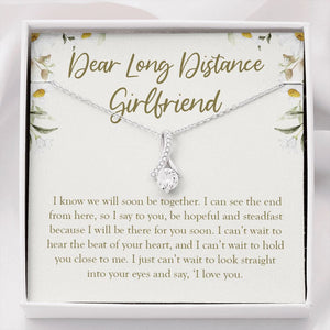 "Soon To Be Together" Long-Distance Girlfriend Necklace Gift From Boyfriend Alluring Beauty Pendant Jewelry Box Birthday Christmas Graduation Thanksgiving