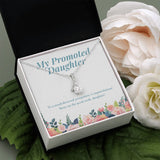 "Much Deserved" Daughter Job Promotion Necklace Gift From Mom Dad Parents Alluring Beauty Pendant Jewelry Box