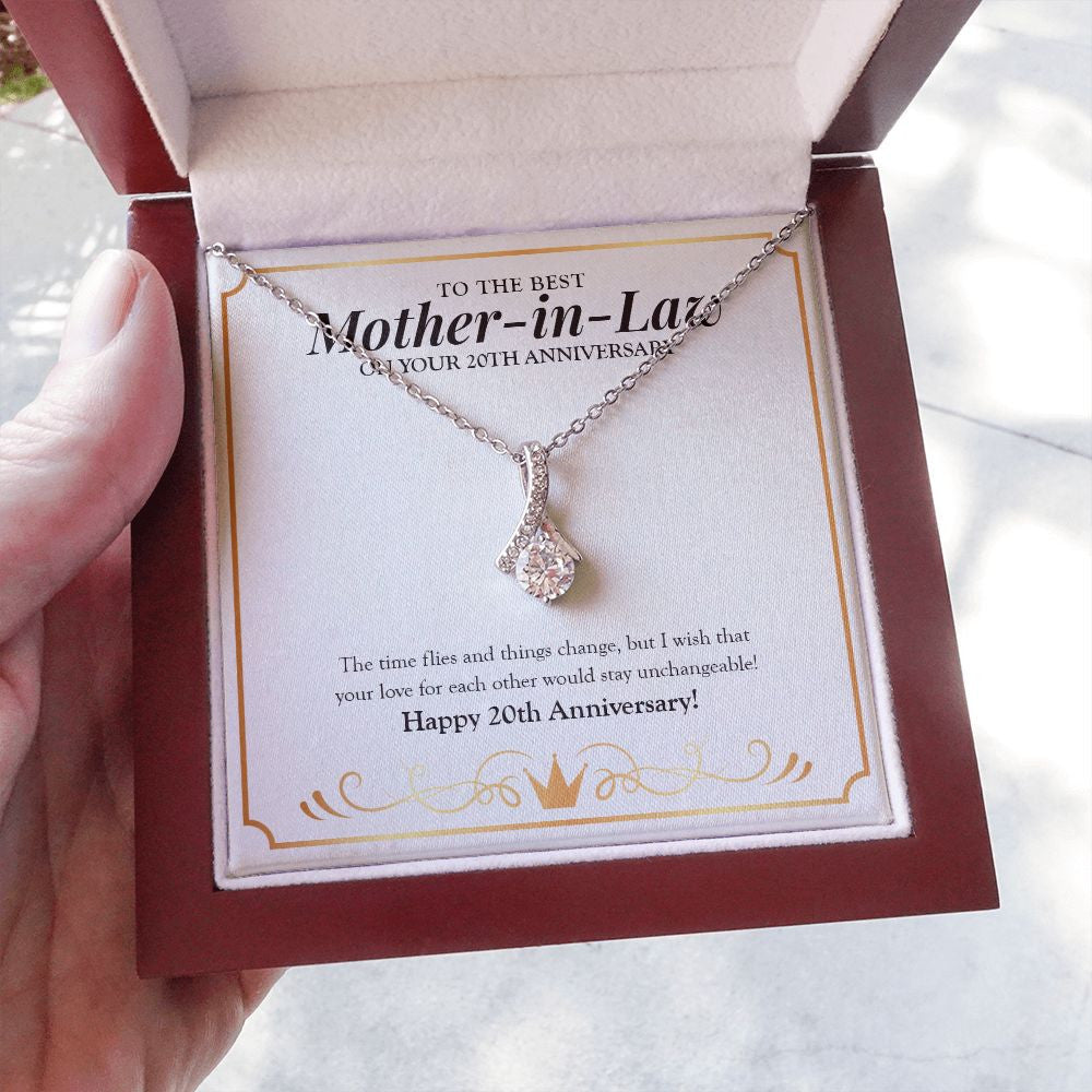 "Unchangeable Love" Best Mother-In Law 20th Wedding Anniversary Necklace Gift From Daughter-In-Law Son-In-Law Alluring Beauty Pendant Jewelry Box