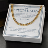 "With A Beautiful Soul" Special Son Necklace Gift From Mom Dad Cuban Link Chain Jewelry Box Graduation Birthday Thanksgiving Christmas
