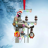 Costume Lineman On The Pole Personalized Christmas Ornament, Custom Lineman Ornament, Lineman Gift