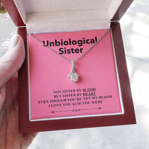 "Sister By Heart" Unbiological Sister Necklace Gift From Bestie Bestfriend Soul-Sister Alluring Beauty Pendant Jewelry Box Birthday Graduation Christmas Thanksgiving