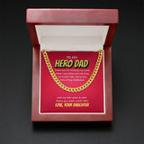 "Hero of my Childhood" Hero Dad Necklace Gift From Daughter Son Cuban Link Chain Jewelry Box Fathers Day Birthday Christmas Valentines