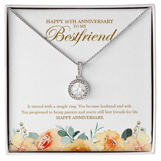 "Progressed Being A Parent" Bestfriend 16th Wedding Anniversary Necklace Gift From Bestie BFF Soul Sister 
 Eternal Hope Pendant Jewelry Box