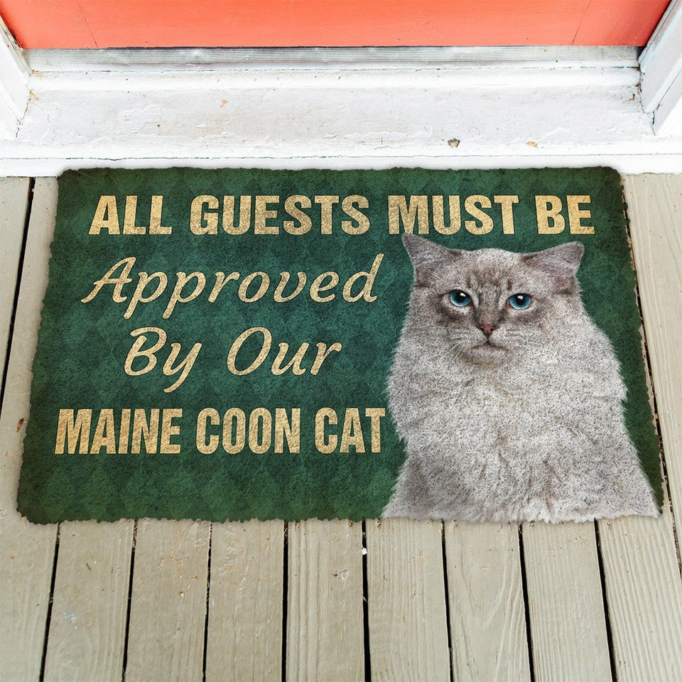 3D Must Be Approved By Our Maine Coon Cat Custom Doormat