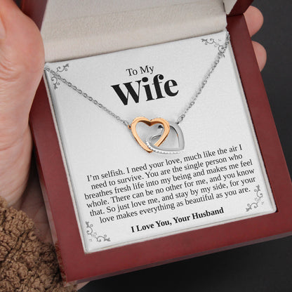 Interlocking Hearts Necklace- I See You, Your Grace, I Will Not Forget Gift For Wife, For Birthday, Christmas, Mother's Day