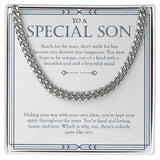 "With A Beautiful Soul" Special Son Necklace Gift From Mom Dad Cuban Link Chain Jewelry Box Graduation Birthday Thanksgiving Christmas