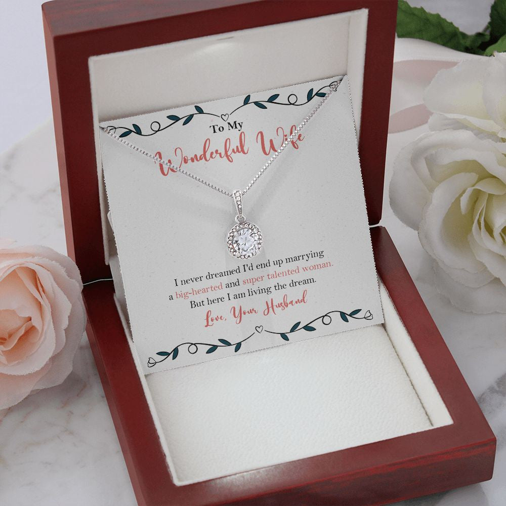 "Big hearted Woman" Wonderful Wife Necklace Gift From Husband Eternal Hope Pendant Jewelry Box Anniversary Mothers Day Birthday Christmas
