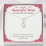 "May Your Love Story Never End" Beautiful Mom 25th Wedding Anniversary Necklace Gift From Son Daughter Alluring Beauty Pendant Jewelry Box