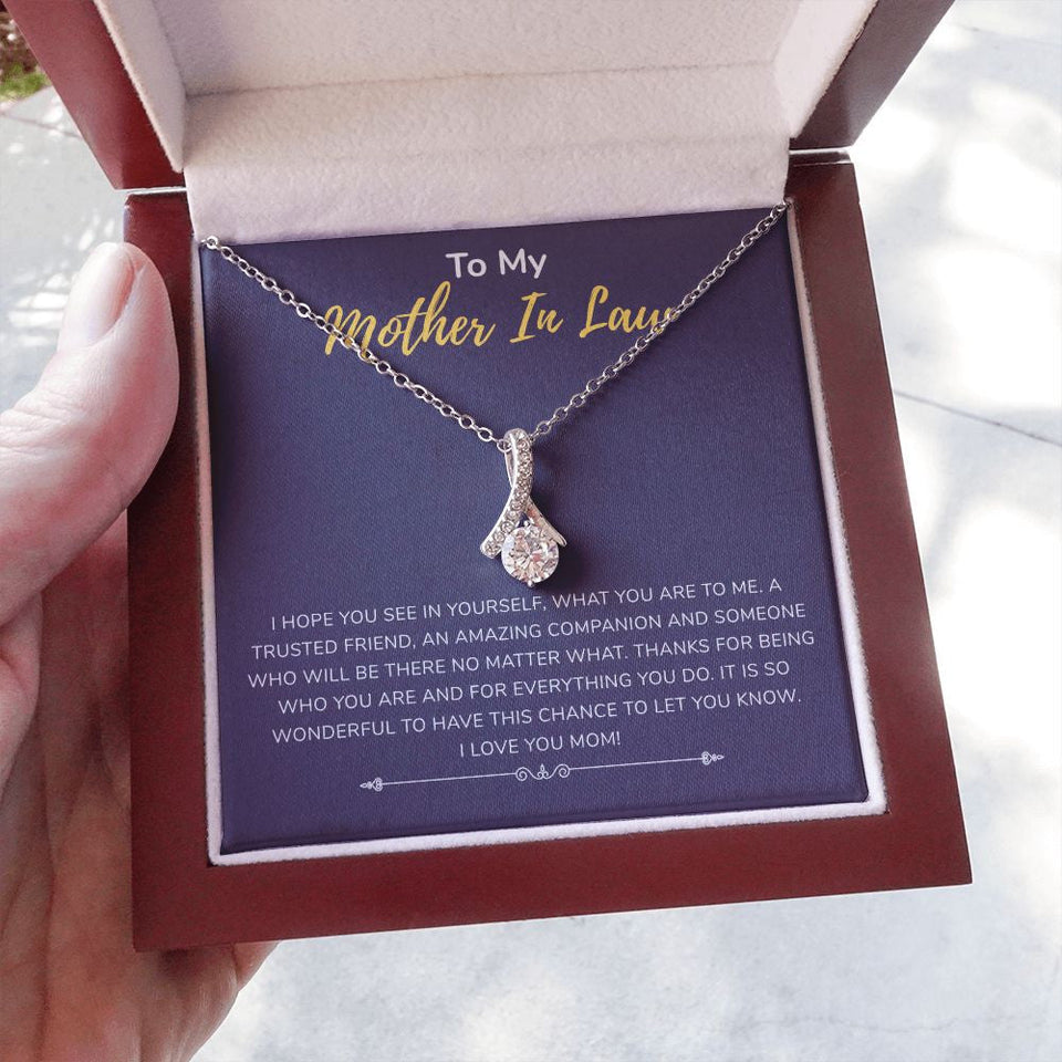 "Amazing Companion" Mother In Law Necklace Gift From Daughter-in-law Son-in-law Alluring Beauty Pendant Jewelry Box Birthday Wedding Anniversary Thanksgiving