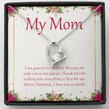 "Blessing Me With A Parent" Mom Christmas Necklace Gift From Daughter Son Forever Love Pendant Jewelry Box
