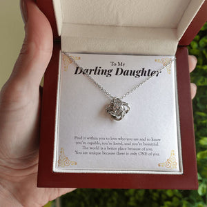 "Only One You" Darling Daughter Necklace Gift From Mom Dad Forever Love Pendant Jewelry Box Birthday Christmas Graduation Wedding