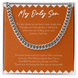 "Every Single Day" Only Son Necklace Gift From Mom Dad Cuban Link Chain Jewelry Box Christmas Thanksgiving New Year Birthday