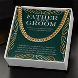 "Filled With Pride" Father of the Groom Wedding Day Necklace Gift From Son Cuban Link Chain Jewelry Box