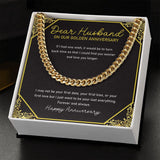 "Find You Sooner" Husband Golden Wedding Anniversary Necklace Gift From Wife Cuban Link Chain Jewelry Box