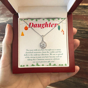 "Precious Gift" Daughter Christmas Necklace Gift From Mom Dad Eternal Hope Pendant Jewelry Box