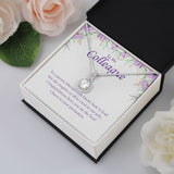 "Inspire Us To Excel In Our Jobs" Colleague Job Promotion Necklace Gift From Co-worker Friend Eternal Hope Pendant Jewelry Box