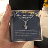 "Absolutely Adorable Person" Incredible Daughter Necklace Gift From Mom Dad Alluring Beauty Pendant Jewelry Box Birthday Graduation Christmas Valentines