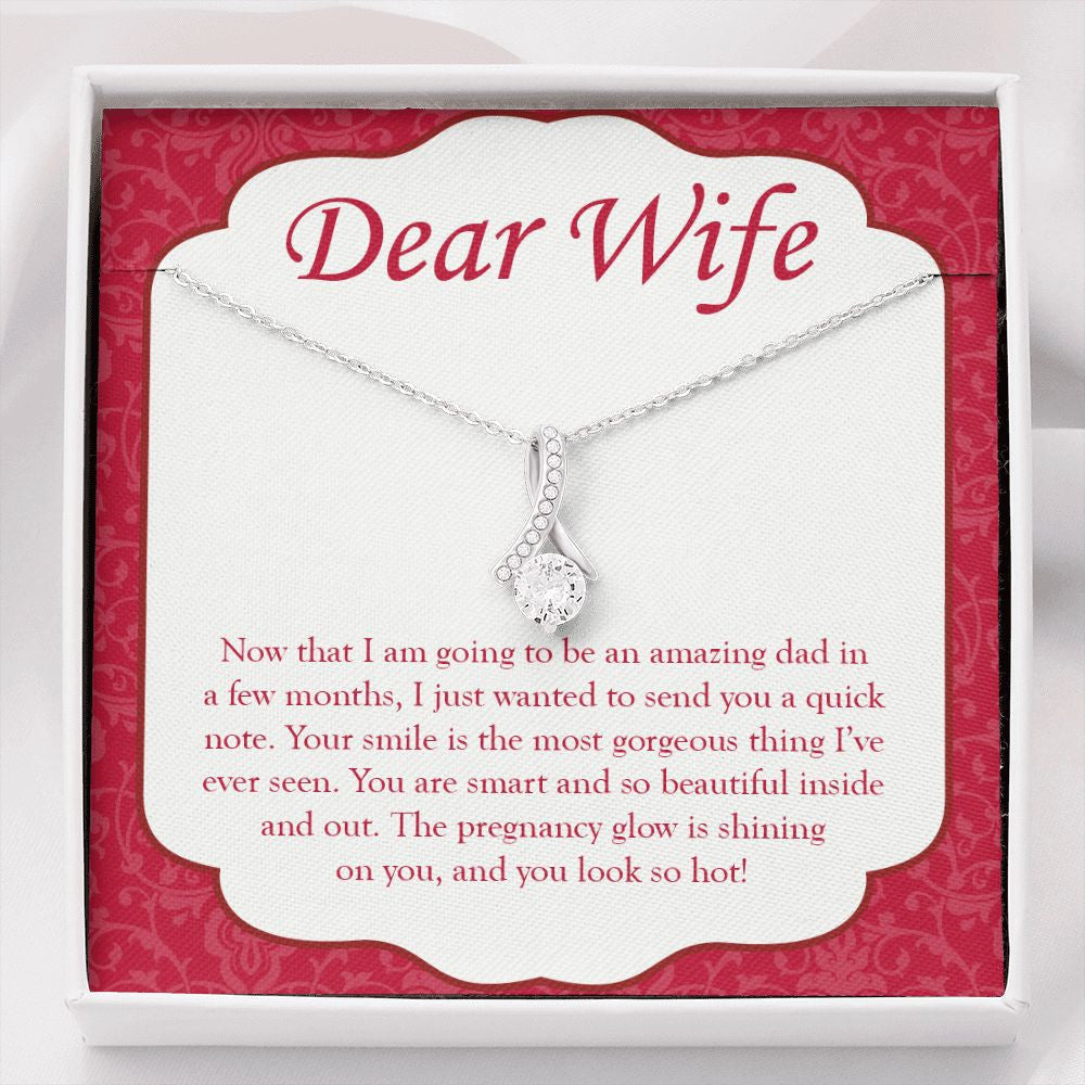 "Pregnancy Glow Is Shining" Pregnant Wife Necklace Gift From Husband Alluring Beauty Pendant Jewelry Box Baby Shower Birthday Mothers Day