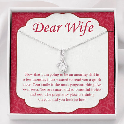 "Pregnancy Glow Is Shining" Pregnant Wife Necklace Gift From Husband Alluring Beauty Pendant Jewelry Box Baby Shower Birthday Mothers Day