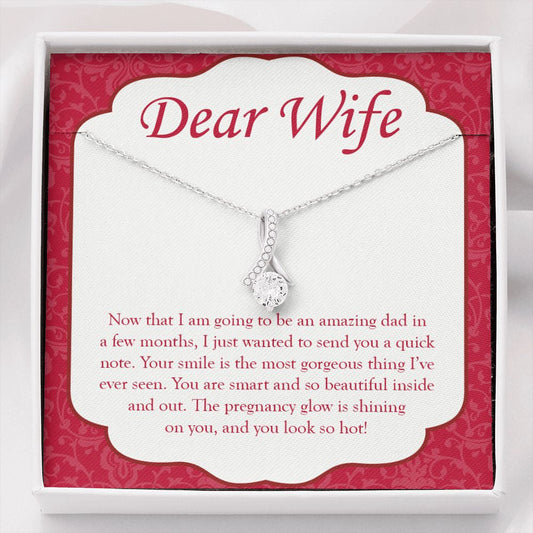 "Pregnancy Glow Is Shining" Pregnant Wife Necklace Gift From Husband Alluring Beauty Pendant Jewelry Box Baby Shower Birthday Mothers Day