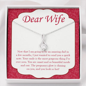 "Pregnancy Glow Is Shining" Pregnant Wife Necklace Gift From Husband Alluring Beauty Pendant Jewelry Box Baby Shower Birthday Mothers Day