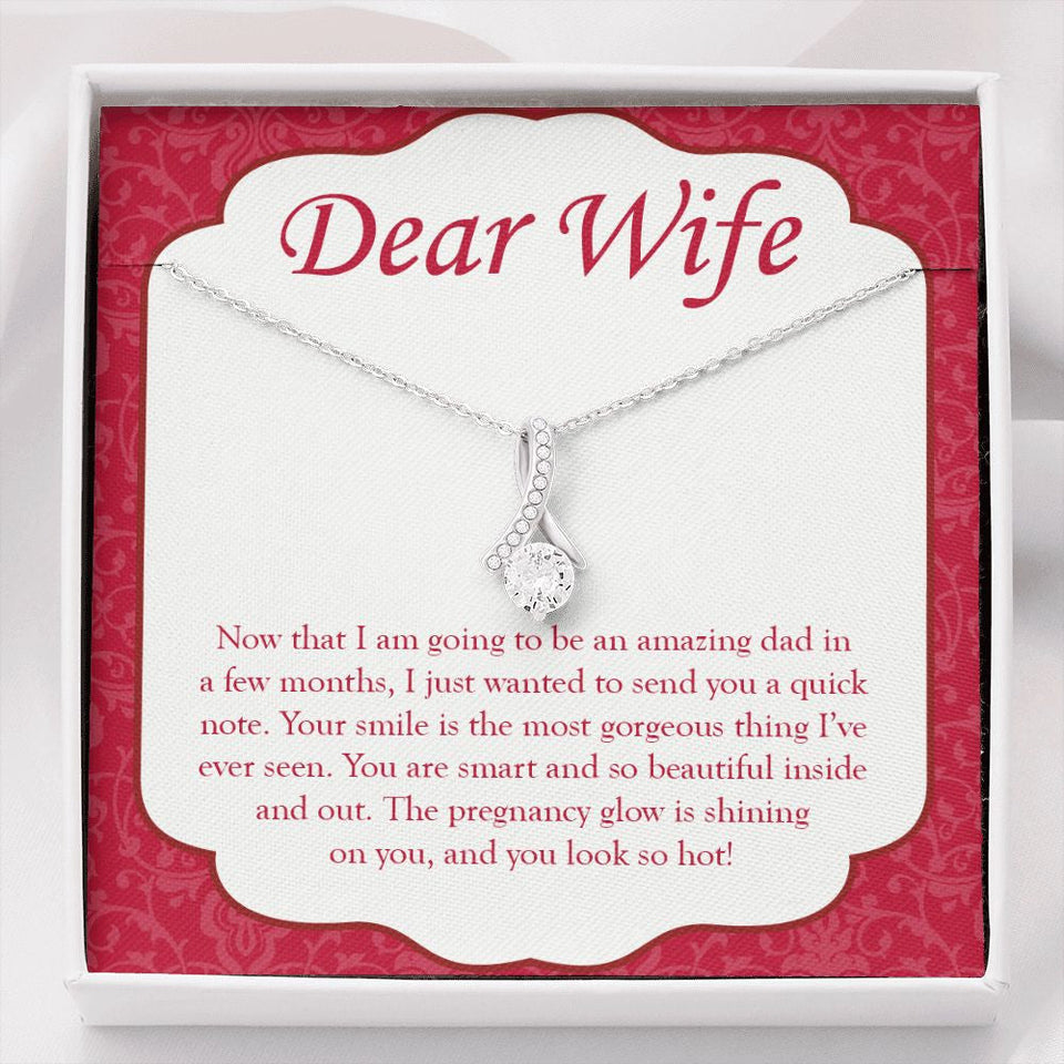 "Pregnancy Glow Is Shining" Pregnant Wife Necklace Gift From Husband Alluring Beauty Pendant Jewelry Box Baby Shower Birthday Mothers Day