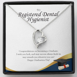 "Luck and Success" Registered Dental Hygienist Graduation Necklace Gift From Mom Dad Grandma Grandpa Bestfriend Classmate Forever Love Pendant Jewelry Box