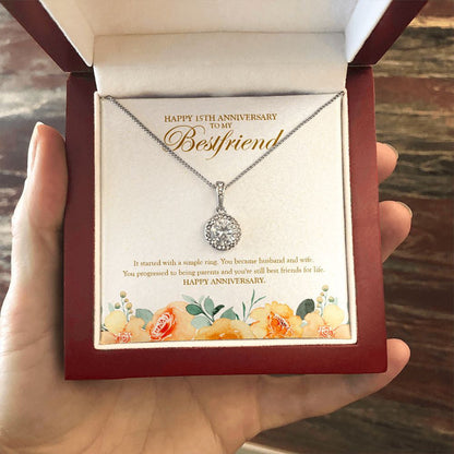 "To Being Parents" Bestfriend 15th Wedding Anniversary Necklace Gift From Bestie BFF Soul Sister Eternal Hope Pendant Jewelry Box
