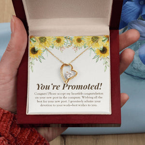 "Genuinely Admiring Your Devotion" Job Promotion Necklace Gift From Colleagues Co-workers Forever Love Pendant Jewelry Box