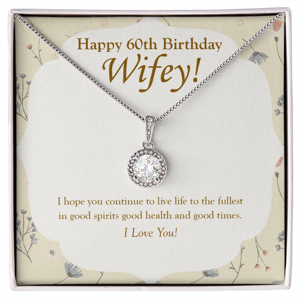 "Good Health And Times" Wife 60th Birthday Necklace Gift From Husband Eternal Hope Pendant Jewelry Box
