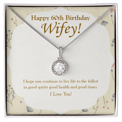 "Good Health And Times" Wife 60th Birthday Necklace Gift From Husband Eternal Hope Pendant Jewelry Box