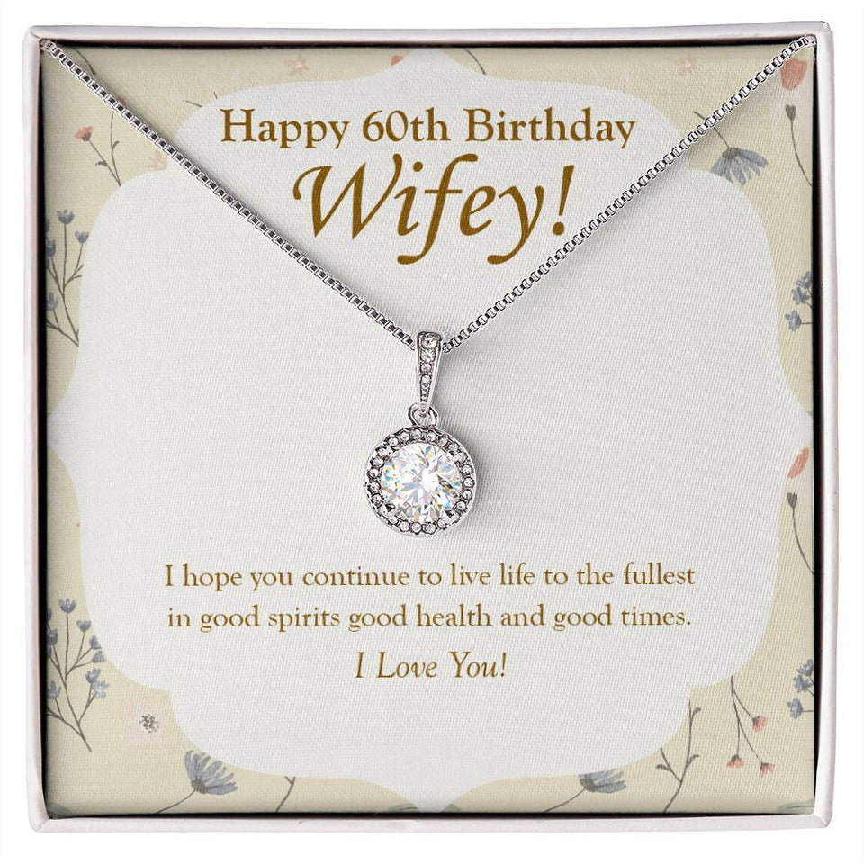 "Good Health And Times" Wife 60th Birthday Necklace Gift From Husband Eternal Hope Pendant Jewelry Box