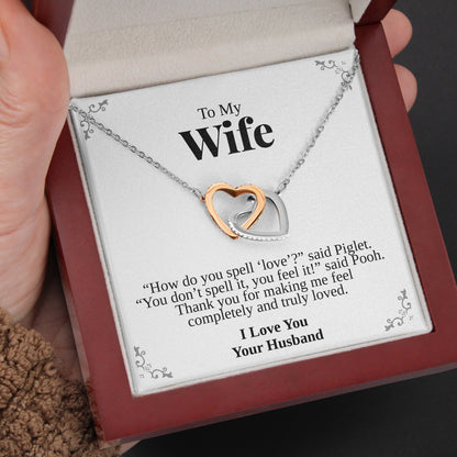 Interlocking Hearts Necklace- Pages Of My Life, I Choose You, Squid Love Gift For Wife, For Birthday, Christmas, Mother's Day
