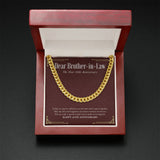 "Made To Be Together" Brother In Law 30th Wedding Anniversary Necklace Gift From Sister-In-Law Brother-In-Law Cuban Link Chain Jewelry Box