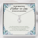 "More Delightful Years Ahead" Beautiful Mother In Law Golden Wedding Anniversary Necklace Gift Daughter-In-Law Son-In-Law Alluring Beauty Pendant Jewelry Box