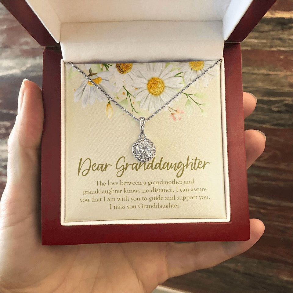 "To Guide And Support You" Long-Distance Granddaughter Necklace Gift From Grandpa Grandma Eternal Hope Pendant Jewelry Box Birthday Christmas Thanksgiving