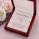 "Teaching Our Children" Preschool Teacher Necklace Gift From Student Teacher Alluring Beauty Pendant Jewelry Box Teachers Day Graduation Christmas