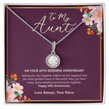 "Happiest And Grateful" Aunt 20th Wedding Anniversary Necklace Gift From Niece Eternal Hope Pendant Jewelry Box