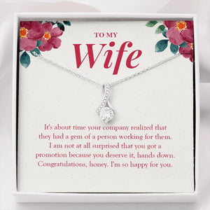 "Gem Of A Person" Wife Job Promotion Necklace Gift From Husband Alluring Beauty Pendant Jewelry Box
