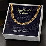 "Fantastic Year Ahead" Spectacular Father 40th Birthday Necklace Gift From Daughter Son Cuban Link Chain Jewelry Box