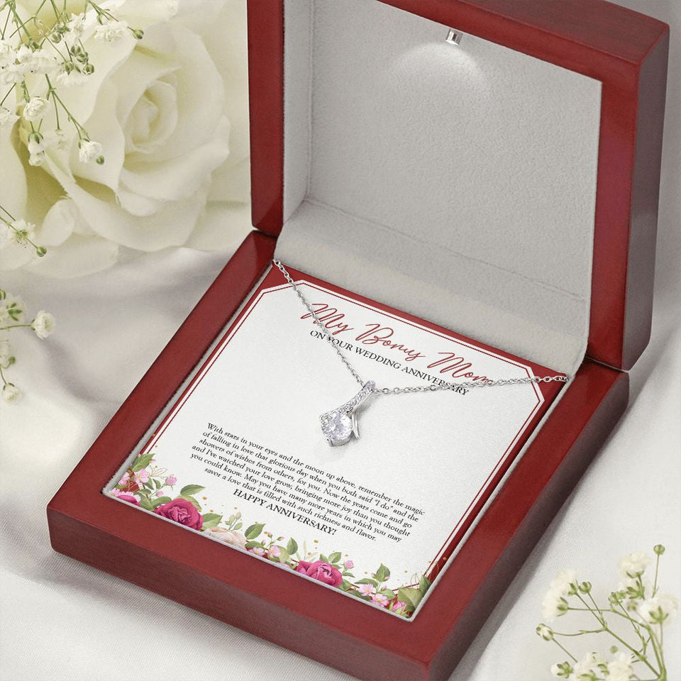 "Magic Of Falling In Love" Bonus Mom Wedding Anniversary Necklace Gift From Daughter Son Alluring Beauty Pendant Jewelry Box