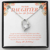 "Smile More Often" Daughter 18th Birthday Necklace Gift From Mom Dad Forever Love Pendant Jewelry Box