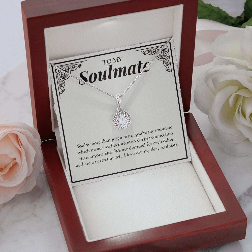"More Than Just A Mate" Soulmate Necklace Gift From Boyfriend Husband Eternal Hope Pendant Jewelry Box Birthday Christmas Anniversary Valentines
