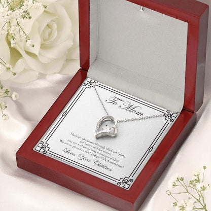 "Marriage Do Last" Mom 17th Wedding Anniversary Necklace Gift From Daughter Son Forever Love Pendant Jewelry Box