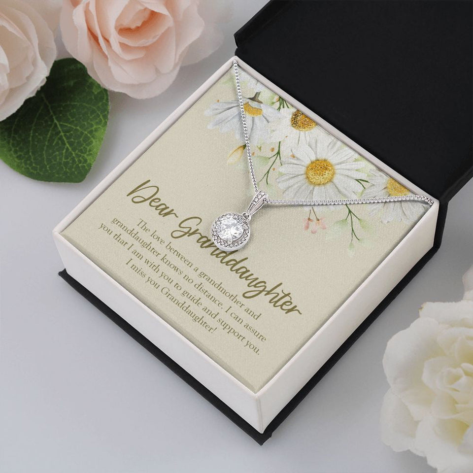 "To Guide And Support You" Long-Distance Granddaughter Necklace Gift From Grandpa Grandma Eternal Hope Pendant Jewelry Box Birthday Christmas Thanksgiving