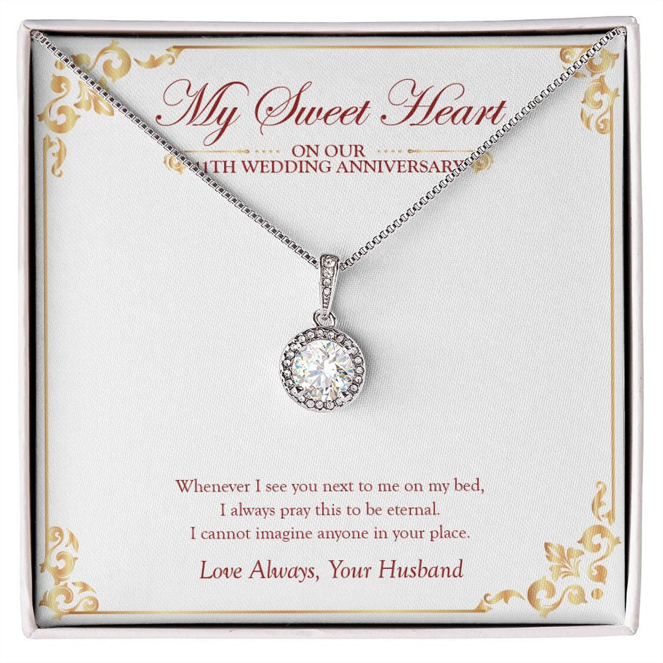 "Anyone In Your Place" Sweetheart Wife 11th Wedding Anniversary Necklace Gift From Husband Eternal Hope Pendant Jewelry Box
