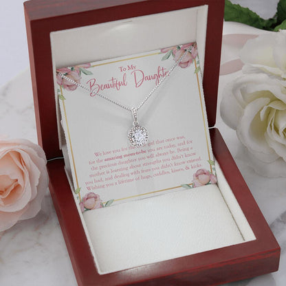 "Amazing Mom-To-Be" Beautiful Pregnant Daughter Necklace Gift From Mom Dad Eternal Hope Pendant Jewelry Box Baby Shower