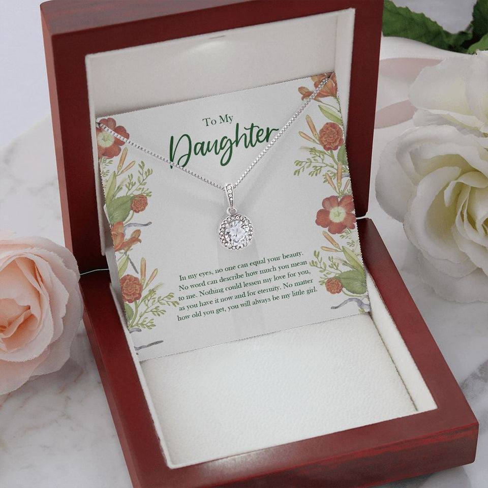 "My Child My Life" Daughter Necklace Gift From Mom Dad Parents Eternal Hope Pendant Jewelry Box Birthday Christmas Valentines New Year